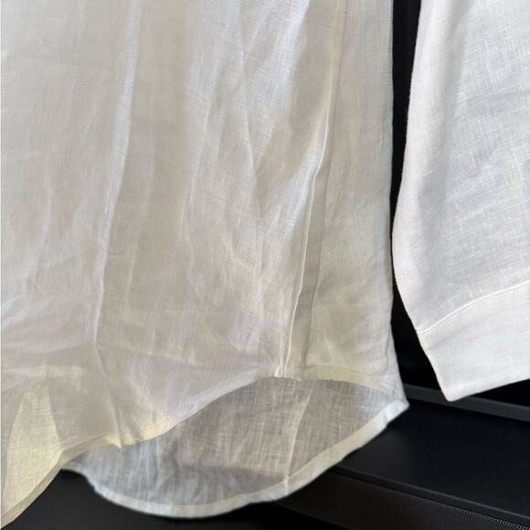 Collection by Cezele White Linen Button Down Shirt - Picture 6 of 11